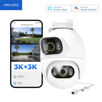 Telecamera di Sorveglianza iMILAB EC6 Dual, Wi-Fi, 3K, IP66, Esterno CMSXJ68A