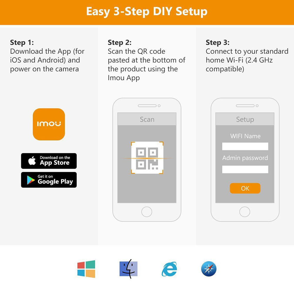 Telecamera di Sorveglianza Imou Cruiser SE+, Wi-Fi, 3K, IP66, Esterno, Bianca IPC-K7CP-5H1WE