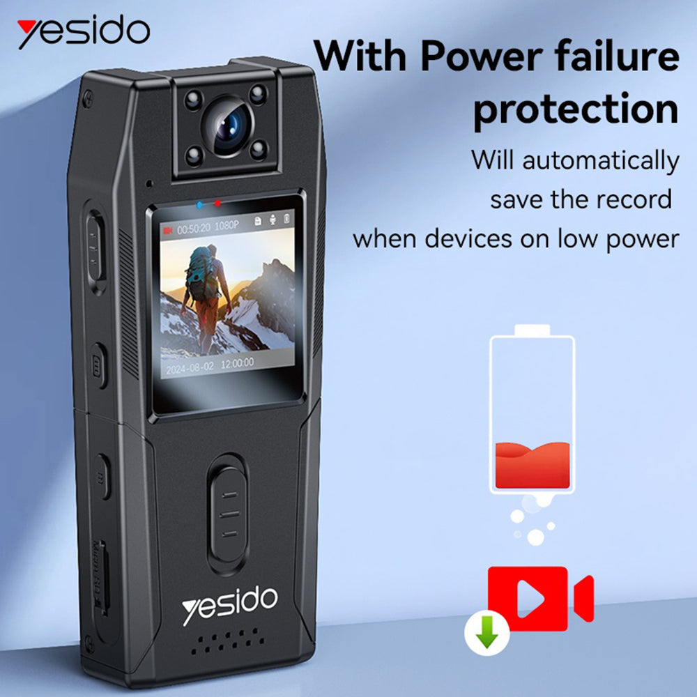 Camera Sport Yesido KM25, 1080P, Display 1.3 pollici, Nera