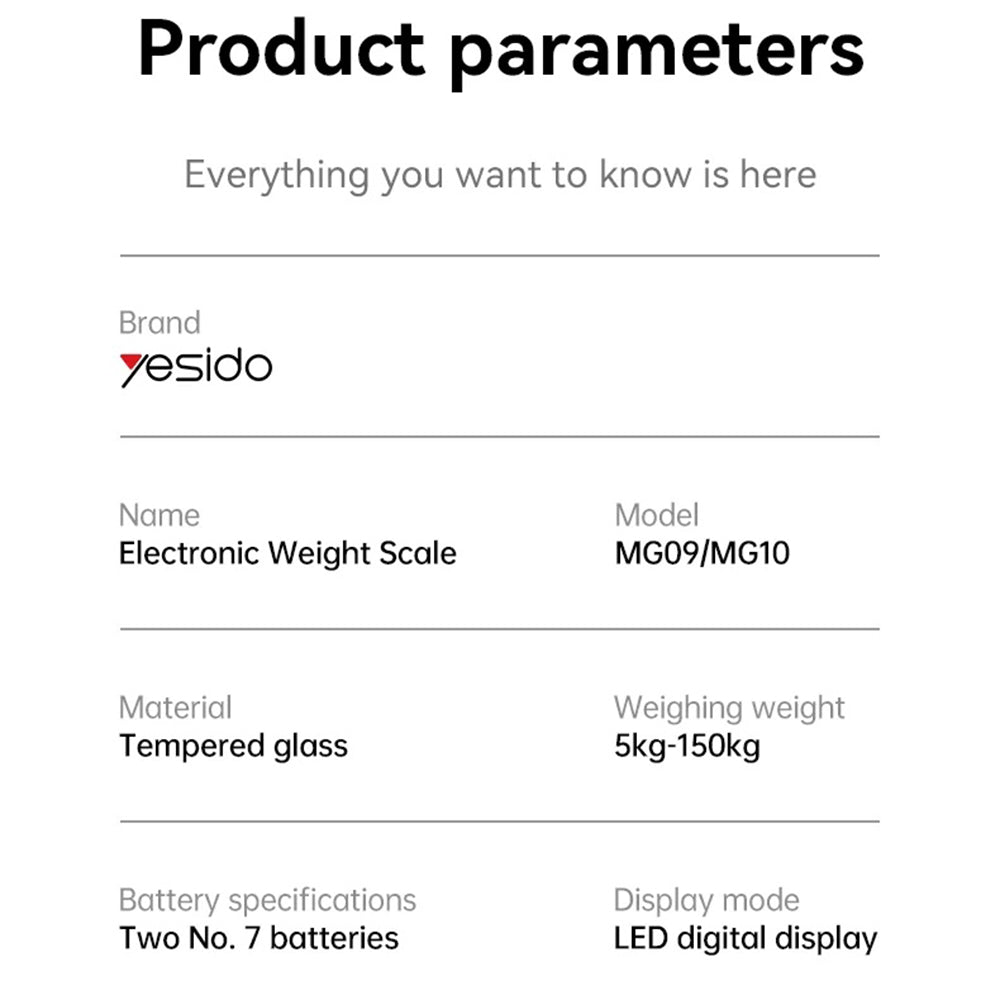 Bilancia Digitale Yesido MG10, Nero