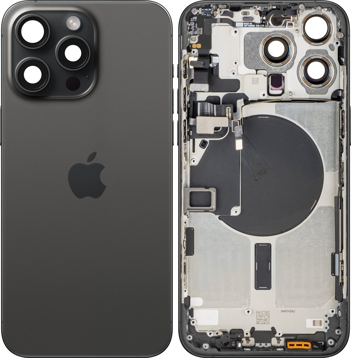Coperchio Batteria Apple iPhone 15 Pro Max, Con Scocca Centrale, Nero (Black Titanium), Swap