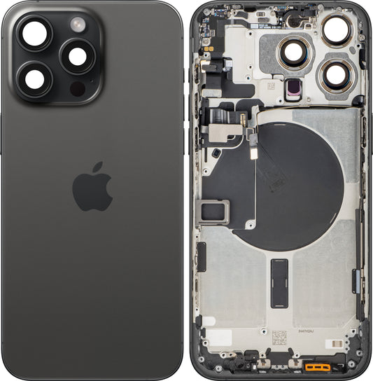 Coperchio Batteria Apple iPhone 15 Pro Max, Con Scocca Centrale, Nero (Black Titanium), Swap