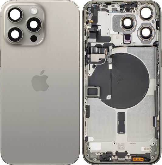Coperchio Batteria Apple iPhone 15 Pro Max, Con Scocca Centrale, Beige (Titanio Naturale), Swap