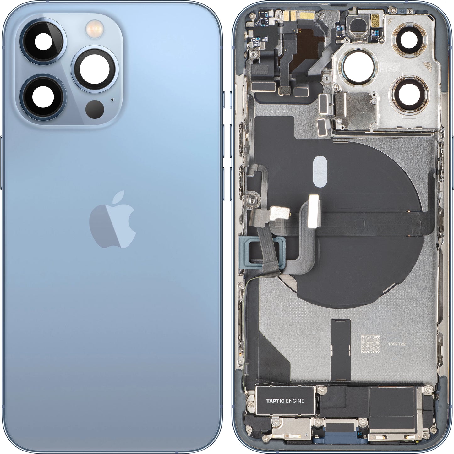 Coperchio Batteria Apple iPhone 13 Pro, Con Scocca Centrale, Full Parts, Blu (Sierra Blue), Swap
