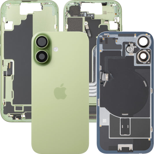 Copertura Batteria Apple iPhone 17, Con Scocca Centrale, Parti Complete, Verde (Sage), Swap Premium