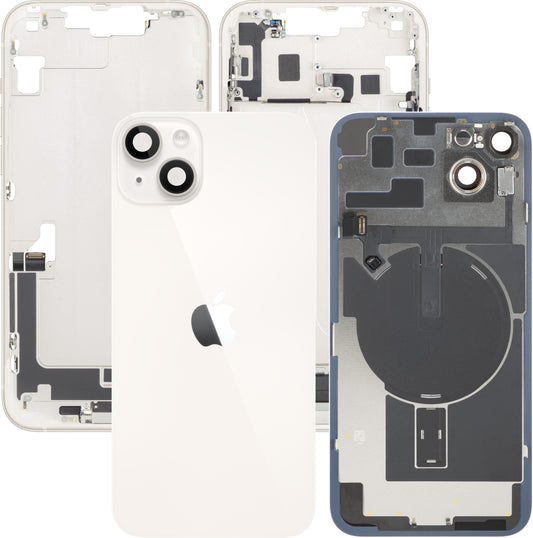 Coperchio Batteria Apple iPhone 14 Plus, Con Scocca Centrale, Completo di Parti, Bianco (Starlight), Swap