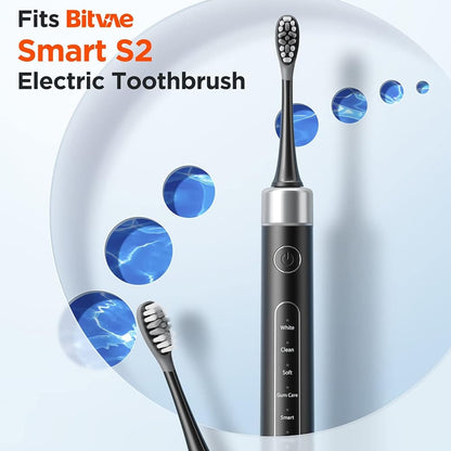 Testina di Ricambio Gum Care per Spazzolino Elettrico Bitvae S2 / S3, Set 4 pezzi, Bianco