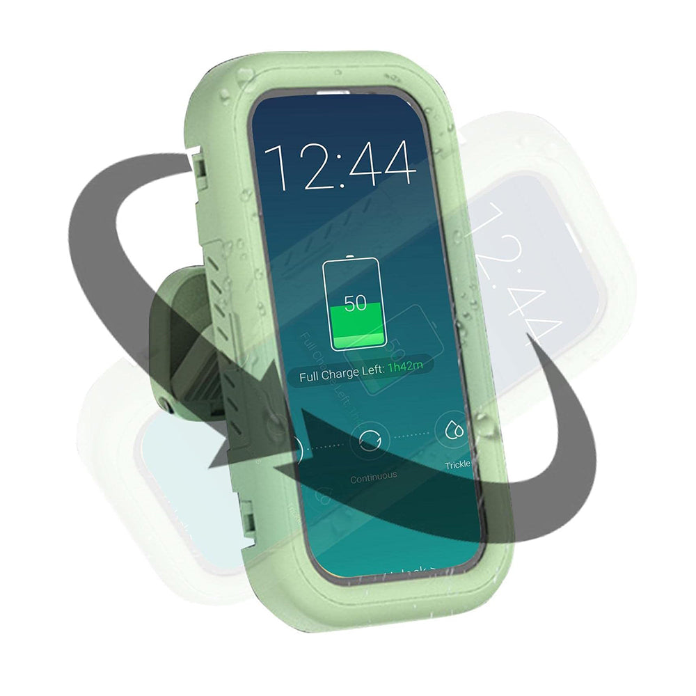 Custodia da Parete con Membrana Tattile Techsuit LC-999 per Telefono, Impermeabile, Verde Dorato