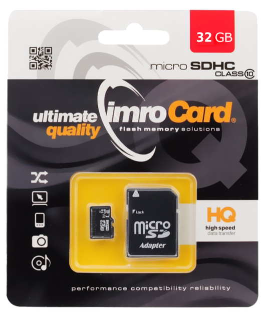 Scheda di memoria microSDHC Imro, 32Gb, Classe 10 / UHS-1 U1, con adattatore
