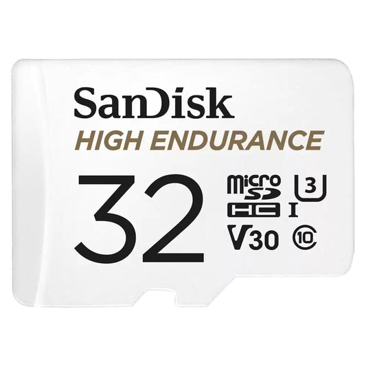 Scheda di memoria microSDHC SanDisk High Endurance, 32Gb, Classe 10 / UHS-1 U3, con adattatore SDSQQNR-032G-GN6IA