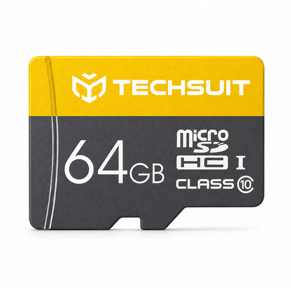 Techsuit THCM11 microSDXC Memory Card, 64GB, Class 10, with Adapter