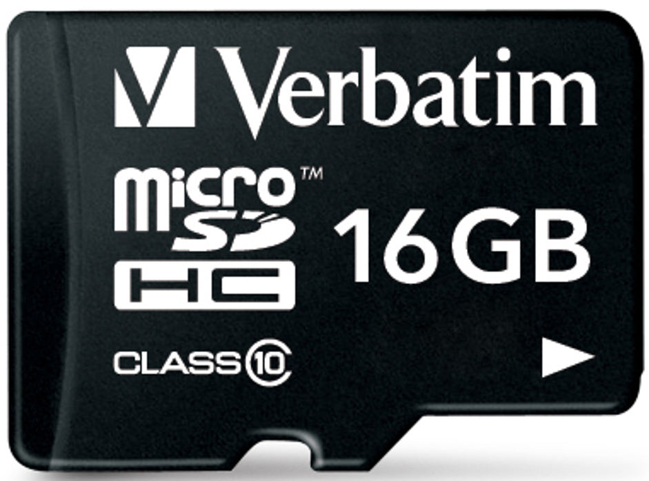 Scheda di memoria microSDHC Verbatim, 16Gb, Classe 10 / UHS-1 U1, con adattatore 44082