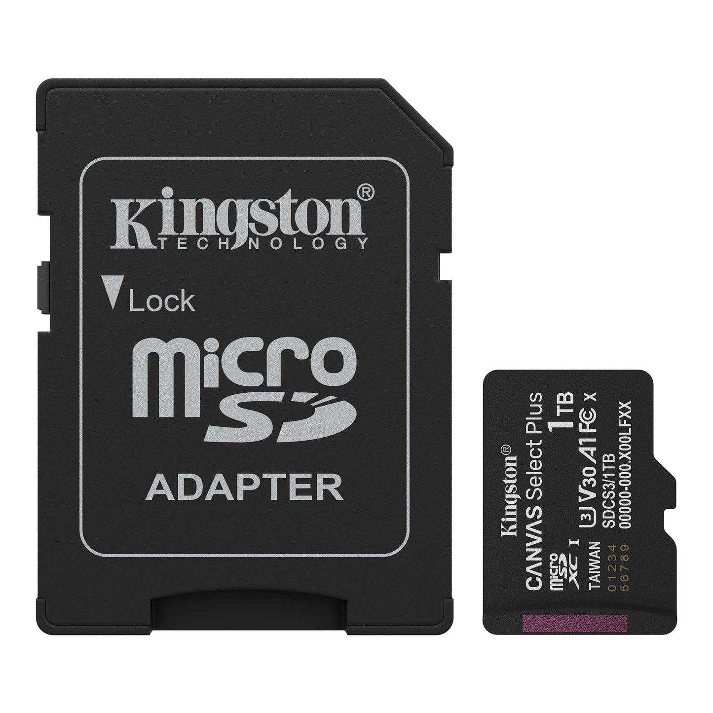Kingston Canvas Select Plus Android A1 microSDXC Memory Card, 1TB, Class 10 / UHS-1 U3, With Adapter SDCS3/1TB