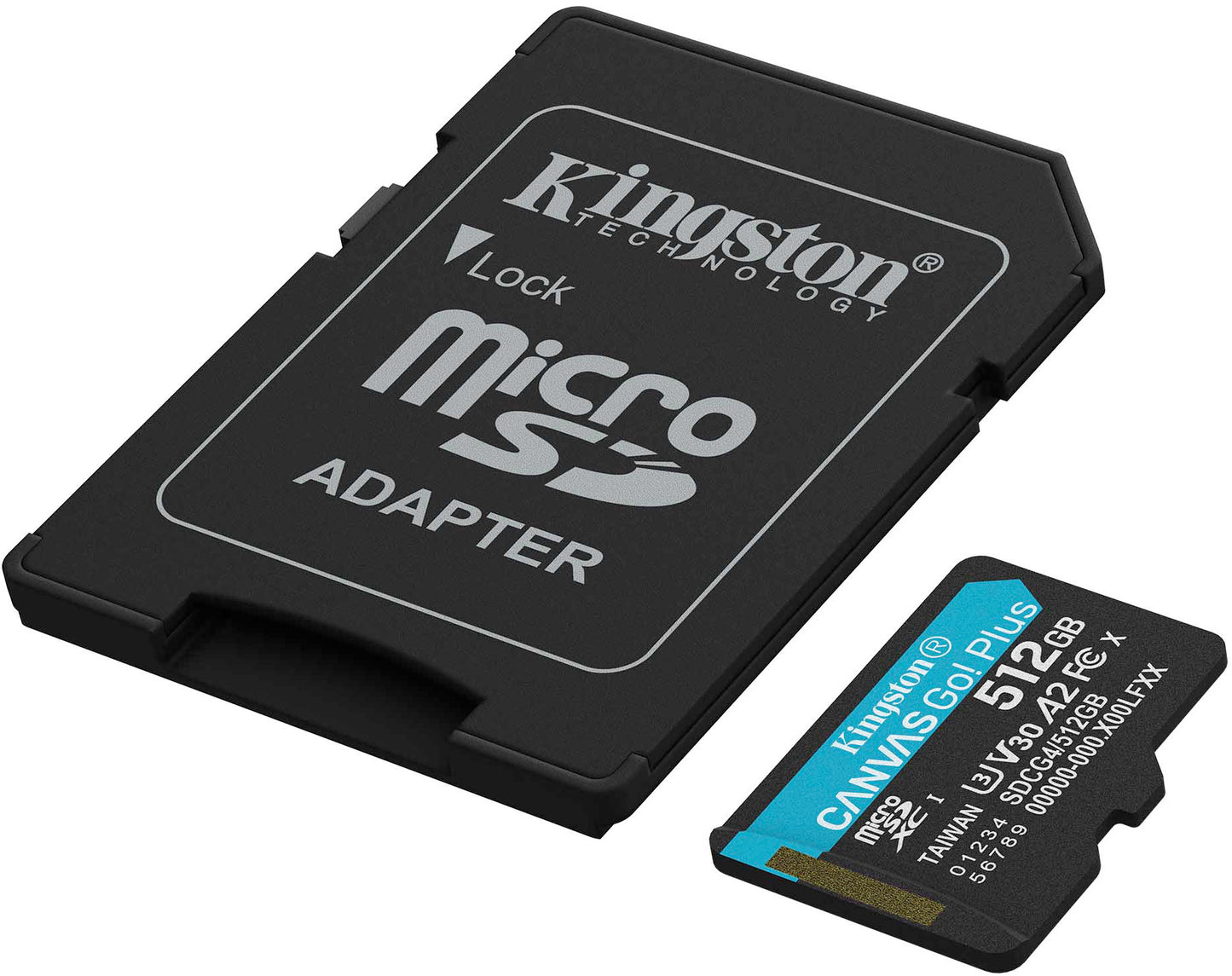 Scheda di Memoria microSDXC Kingston Canvas Go Plus Android A2, 512Gb, Classe 10 / UHS-1 U3, Con Adattatore SDCG4/512GB