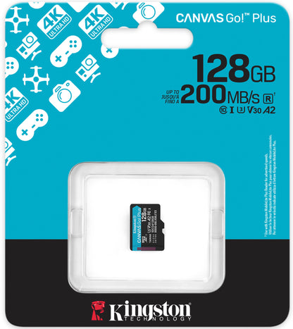 Scheda di Memoria microSDXC Kingston Canvas Go Plus Android A2, 128Gb, Classe 10 / UHS-1 U3 SDCG4/128GBSP