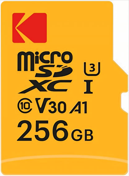 Scheda di memoria microSDXC Kodak, 256Gb, Classe 10 / UHS-1 U3, con adattatore EKMSDM256GXC10HPRK