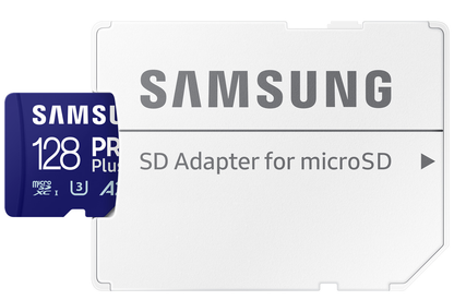 Scheda di memoria microSDXC Samsung PRO Plus, 128Gb, Classe 10 / UHS-1 U3, Con Adattatore MB-MD128SA/EU