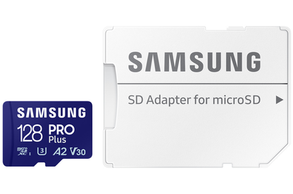 Scheda di memoria microSDXC Samsung PRO Plus, 128Gb, Classe 10 / UHS-1 U3, Con Adattatore MB-MD128SA/EU