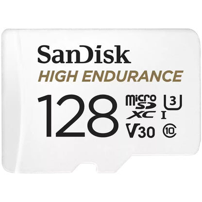Scheda di Memoria microSDXC SanDisk High Endurance, 128Gb, Classe 10 / UHS-1 U3, Con Adattatore SDSQQNR-128G-GN6IA