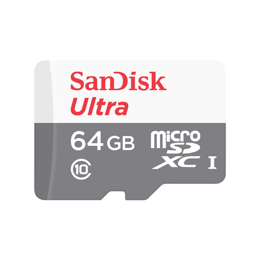 Scheda di Memoria microSDXC SanDisk Ultra, 64Gb, Classe 10, Con Adattatore SDSQUNR-064G-GN6TA