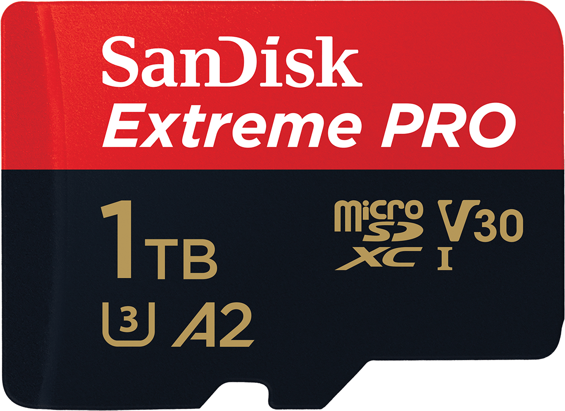 Scheda di memoria microSDXC SanDisk Extreme Pro, 1TB, Classe 10 / UHS-1 U3, con adattatore SDSQXCD-1T00-GN6MA