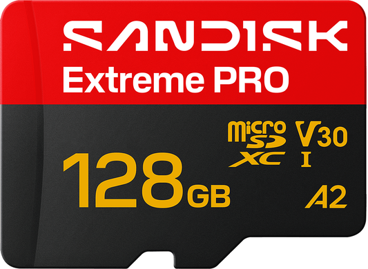 Scheda di memoria microSDXC SanDisk Extreme Pro A2, 128Gb, Classe 10 / UHS-1 U3, con adattatore SDSQXCJ-128G-GS6MA