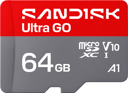 Scheda di memoria microSDXC SanDisk Ultra GO Android A1, 64Gb, Classe 10 / UHS-1 U1 SDSQUGN-064G-GN6MN
