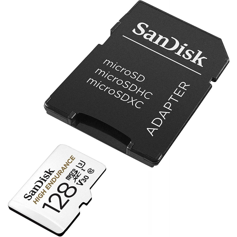 Scheda di Memoria microSDXC SanDisk High Endurance, 128Gb, Classe 10 / UHS-1 U3, Con Adattatore SDSQQNR-128G-GN6IA