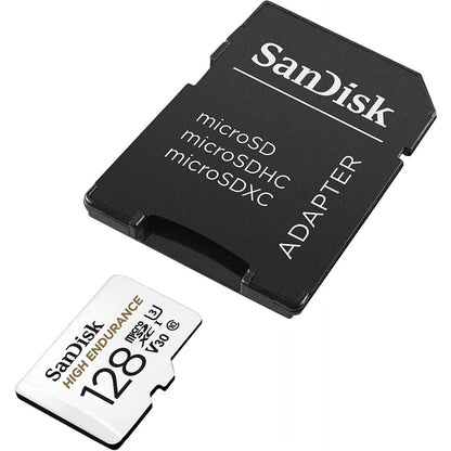 Scheda di Memoria microSDXC SanDisk High Endurance, 128Gb, Classe 10 / UHS-1 U3, Con Adattatore SDSQQNR-128G-GN6IA