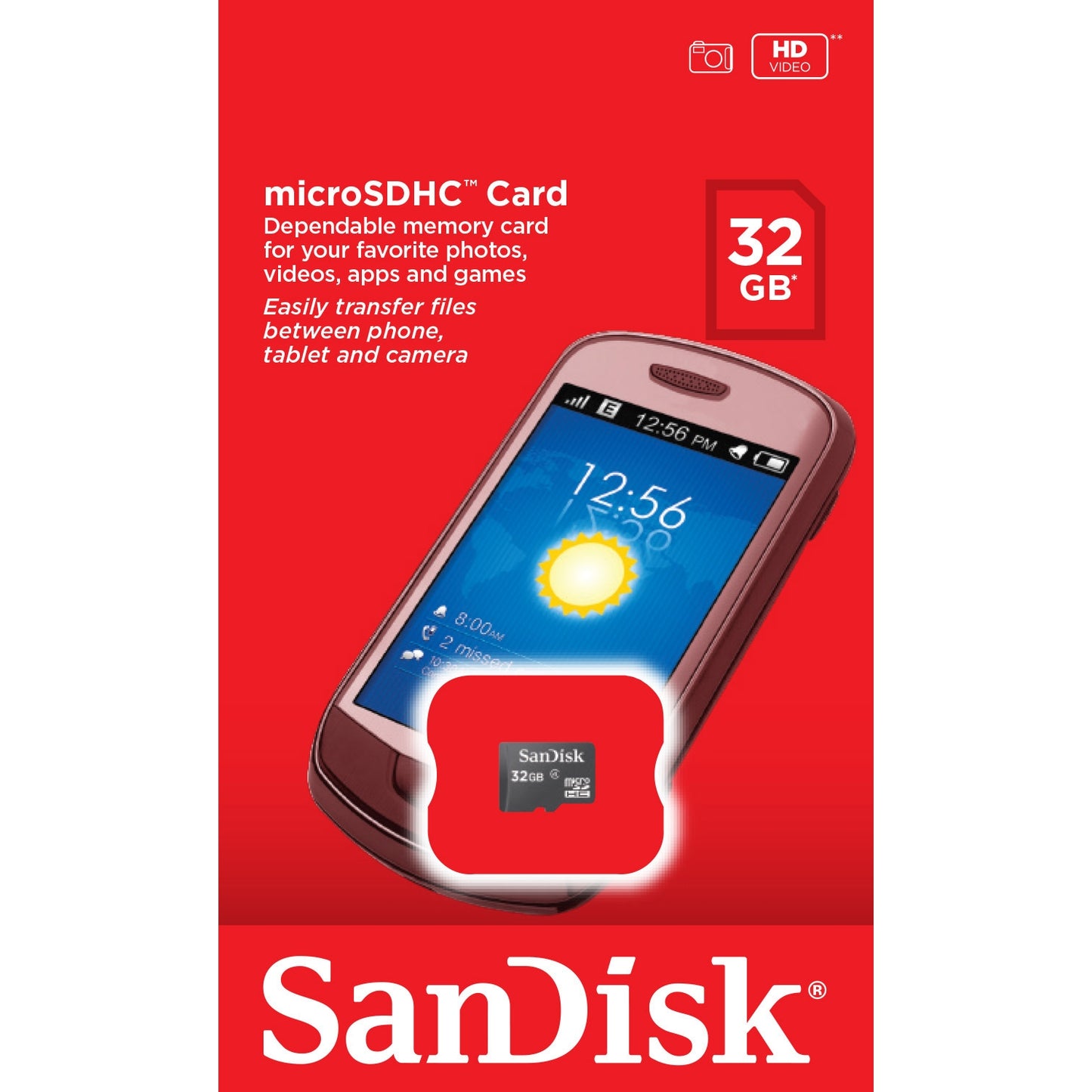 Scheda di Memoria microSDHC SanDisk Ultra, 32Gb, Classe 4