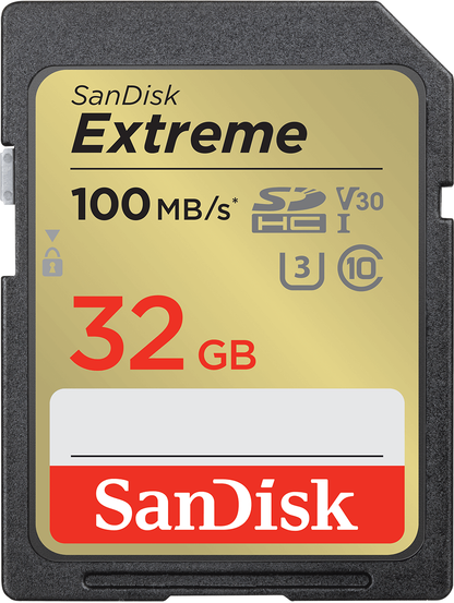 Scheda di Memoria SDHC SanDisk Extreme, 32Gb, Classe 10 / UHS-1 U3 SDSDXVT-032G-GNCIN