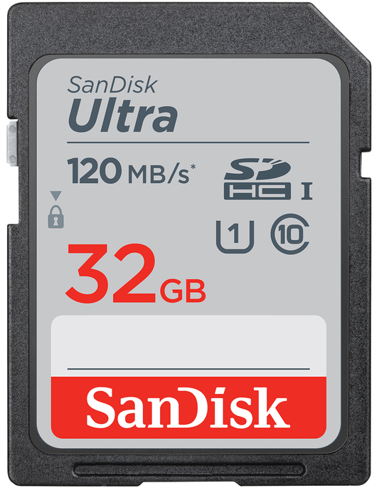 Scheda di Memoria SDHC SanDisk Ultra, 32Gb, Classe 10 / UHS-1 U1 SDSDUN4-032G-GN6IN