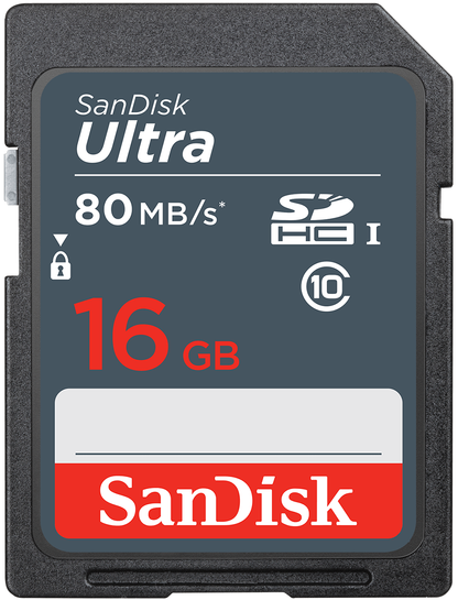 Scheda di Memoria SDHC SanDisk Ultra, 16Gb, Classe 10 SDSDUNS-016G-GN3IN