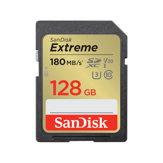 Scheda di Memoria SDXC SanDisk Extreme, 128Gb, Classe 10 / UHS-1 U3 SDSDXVA-128G-GNCIN