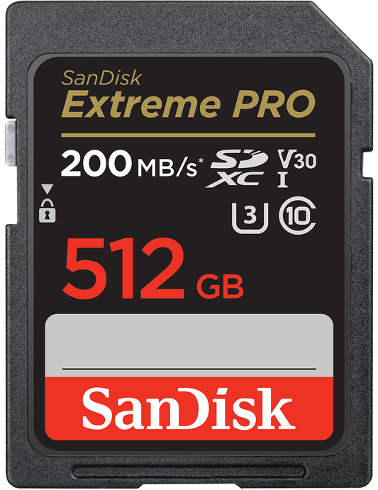 Scheda di memoria SDXC SanDisk Extreme Pro, 512Gb, Classe 10 / UHS-1 U3 SDSDXXD-512G-GN4IN