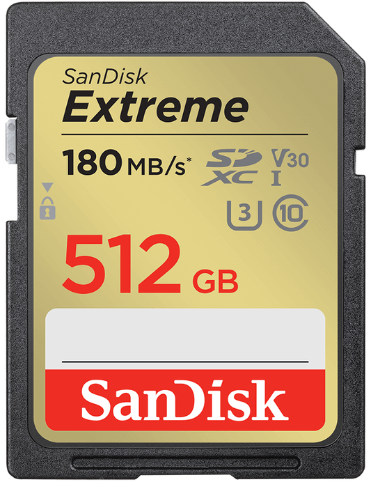 Scheda di memoria SDXC SanDisk Extreme, 512Gb, Classe 10 / UHS-1 U3 SDSDXVV-512G-GNCIN