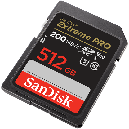 SanDisk Extreme Pro SDXC Memory Card, 512GB, Class 10 / UHS-1 U3 SDSDXXD-512G-GN4IN