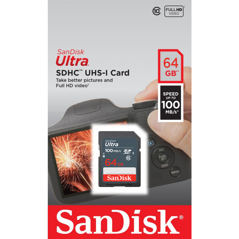 Scheda di Memoria SDXC SanDisk Ultra, 64Gb, Classe 10 SDSDUNR-064G-GN3IN