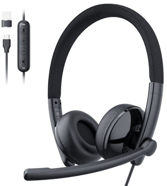 Cuffia Call Center USB-C / USB-A EMEET GeniusCall HS50, Nera