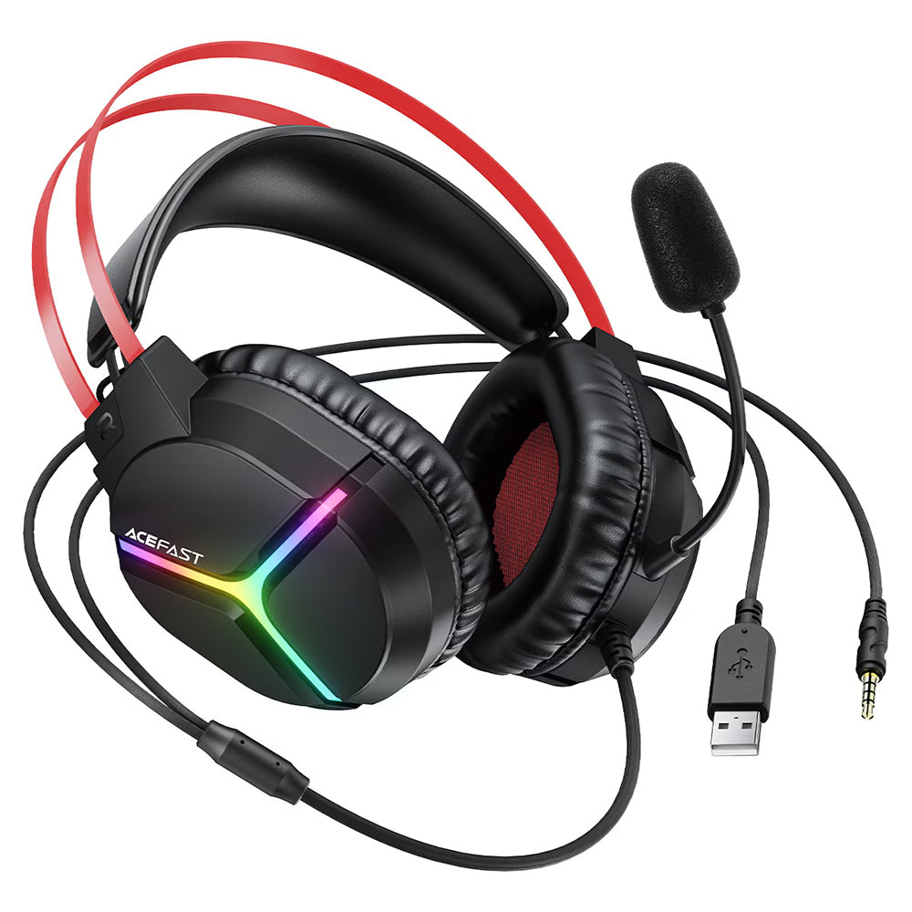 Cuffie Gaming 3.5mm Acefast H16, RGB, 2m, Nere
