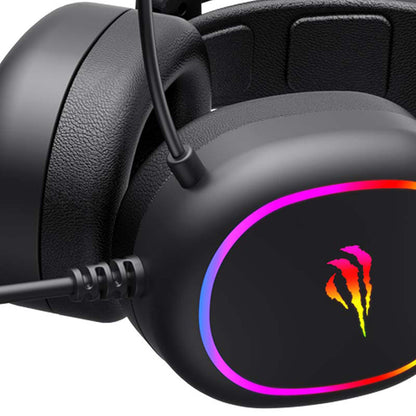 Cuffie Gaming 3.5mm HAVIT H2016d, RGB, 2m, Nere