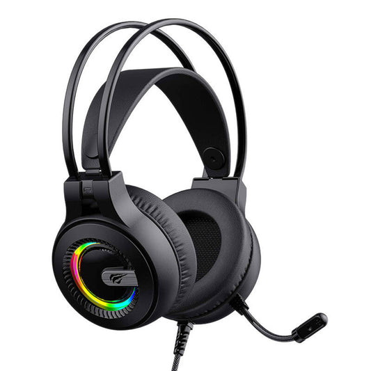 Cuffie Gaming 3.5mm HAVIT H2040d, RGB, 2.1m, Nere