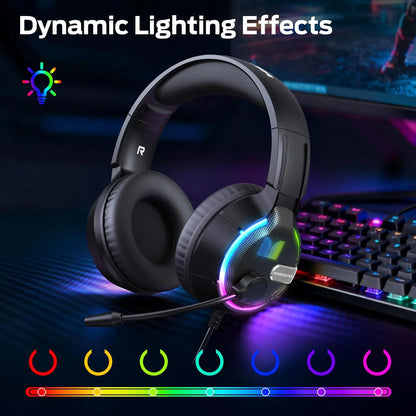 Cuffie Gaming 3.5mm Monster Mission 320, RGB, 1,9m, Nere