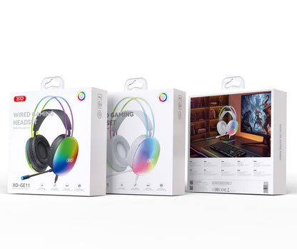 Cuffie Gaming 3.5mm XO Design GE11, RGB, Bianche