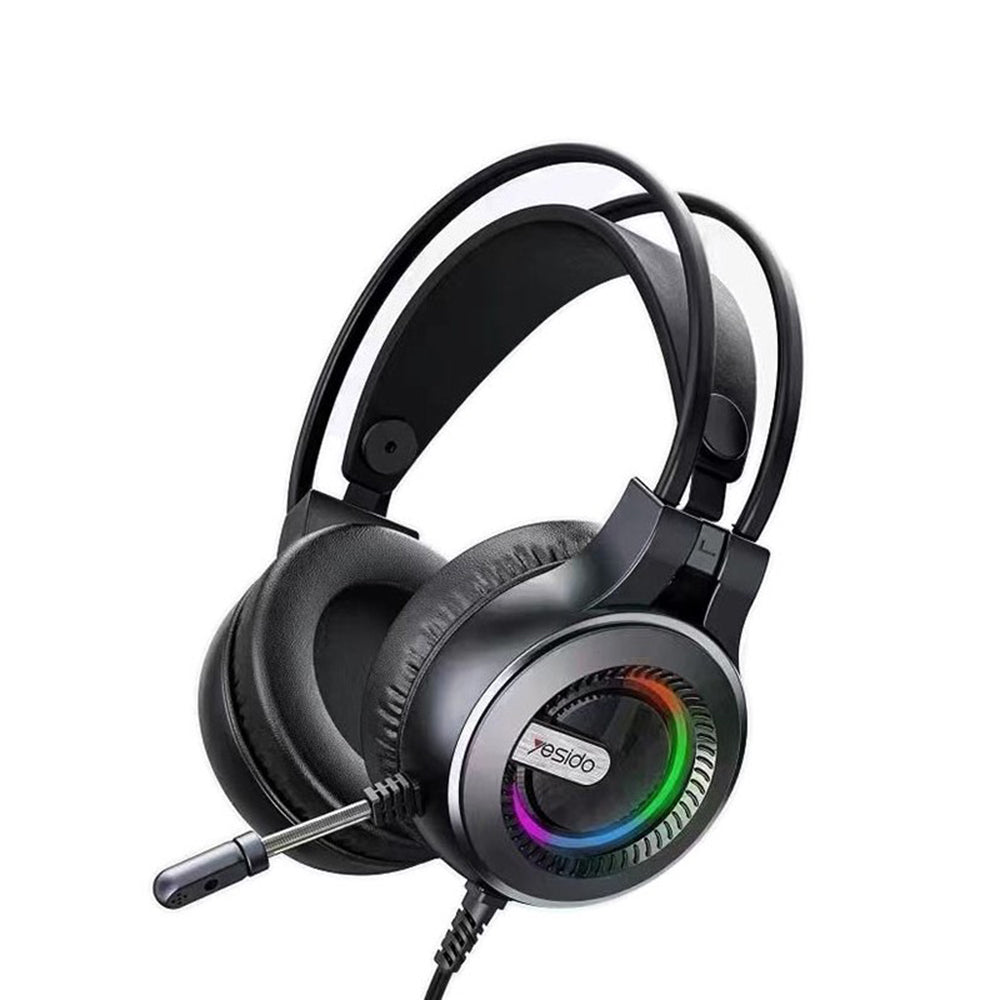 Cuffie Gaming 3.5mm Yesido EK02, RGB, 2.2m, Nere