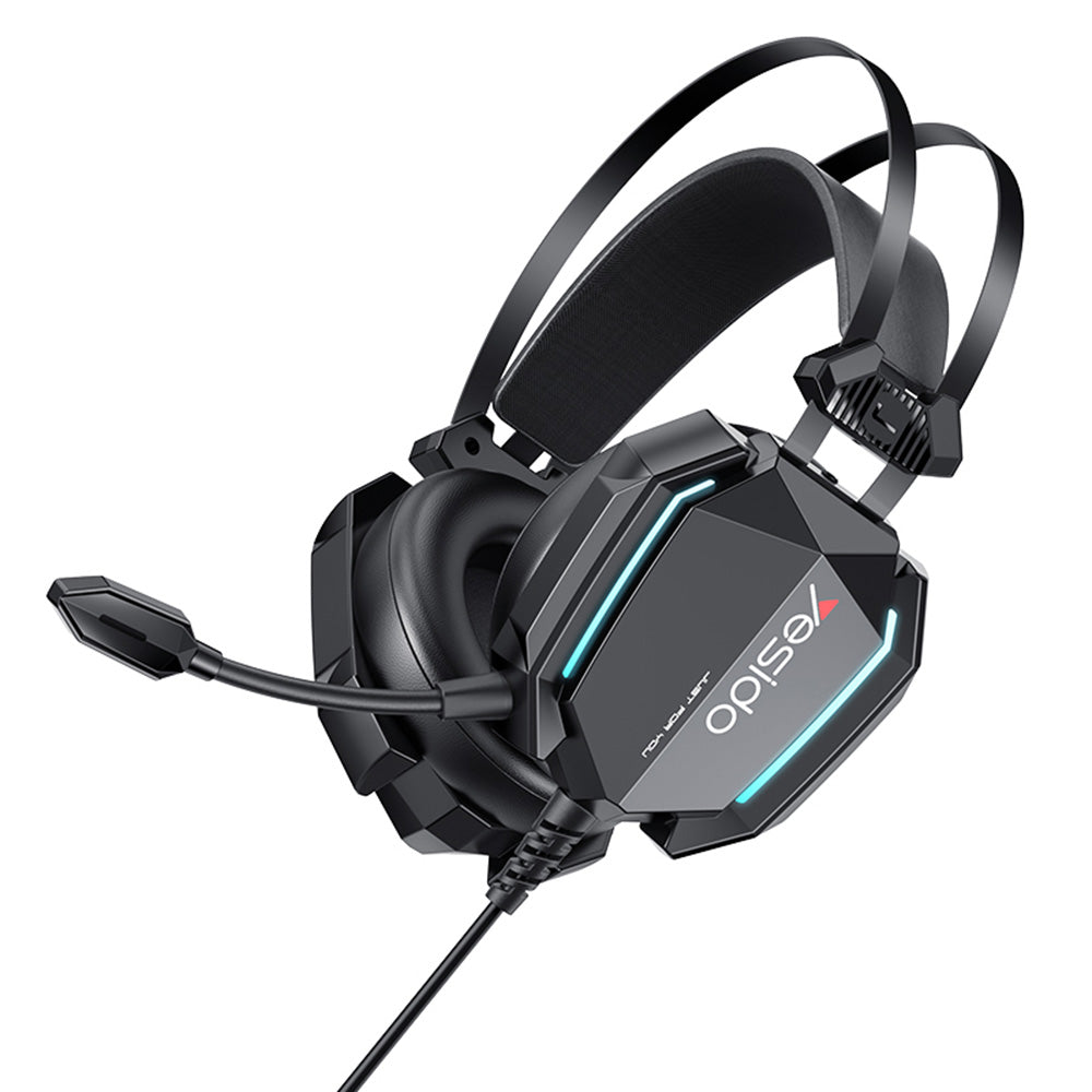 Cuffie Gaming 3.5mm Yesido EK03, RGB, 2m, Nere