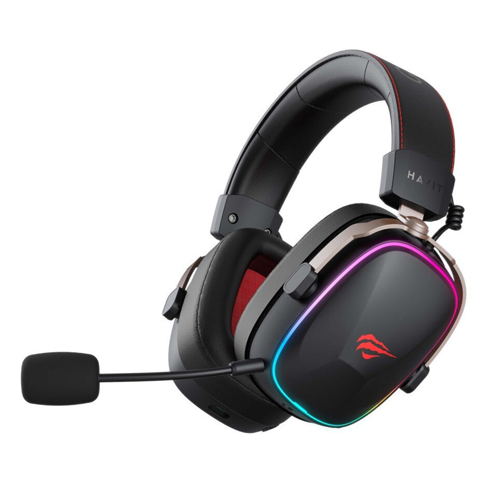 Cuffie Gaming Wireless HAVIT H2039BG, RGB, BT / Wi-Fi / Cablate, Nere Ocra