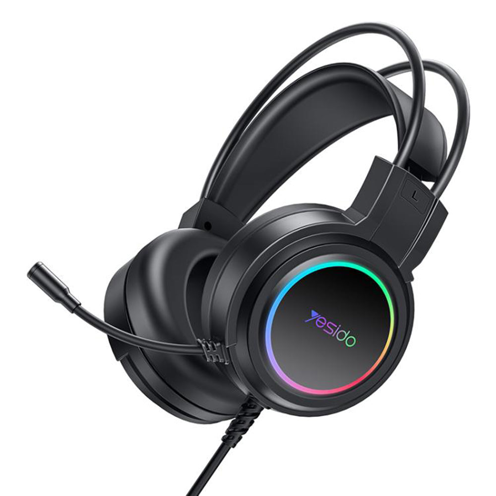 Cuffie Gaming USB Yesido EK05, RGB, 1.2m, Nere