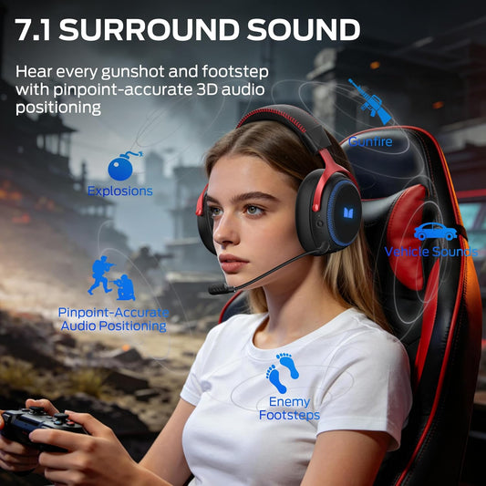 Cuffie Gaming Wireless Monster Mission 350, BT / Wi-Fi / Cablate, Nere