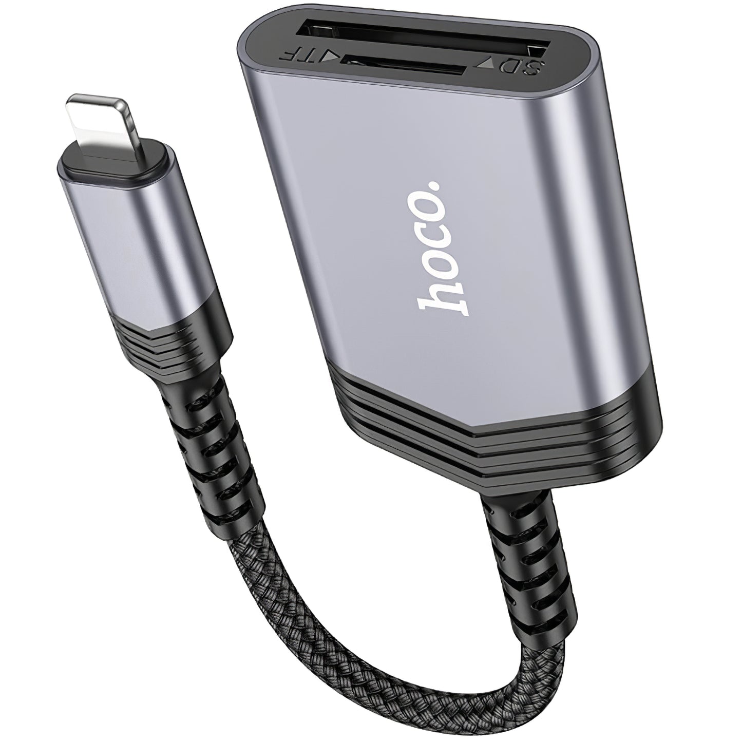 Lettore di schede Lightning HOCO UA25, SD - microSD, Grigio